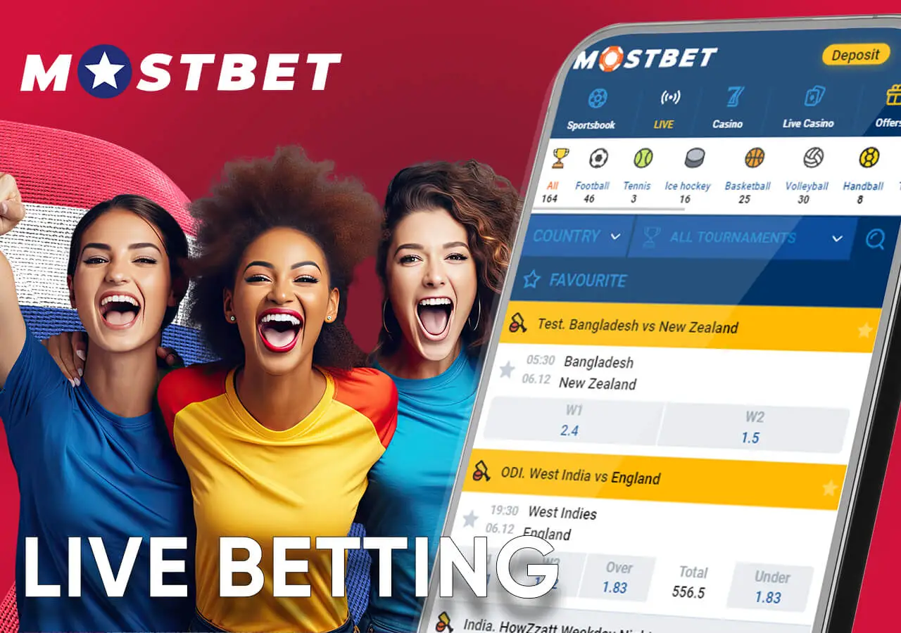 Live bets on Mostbet
