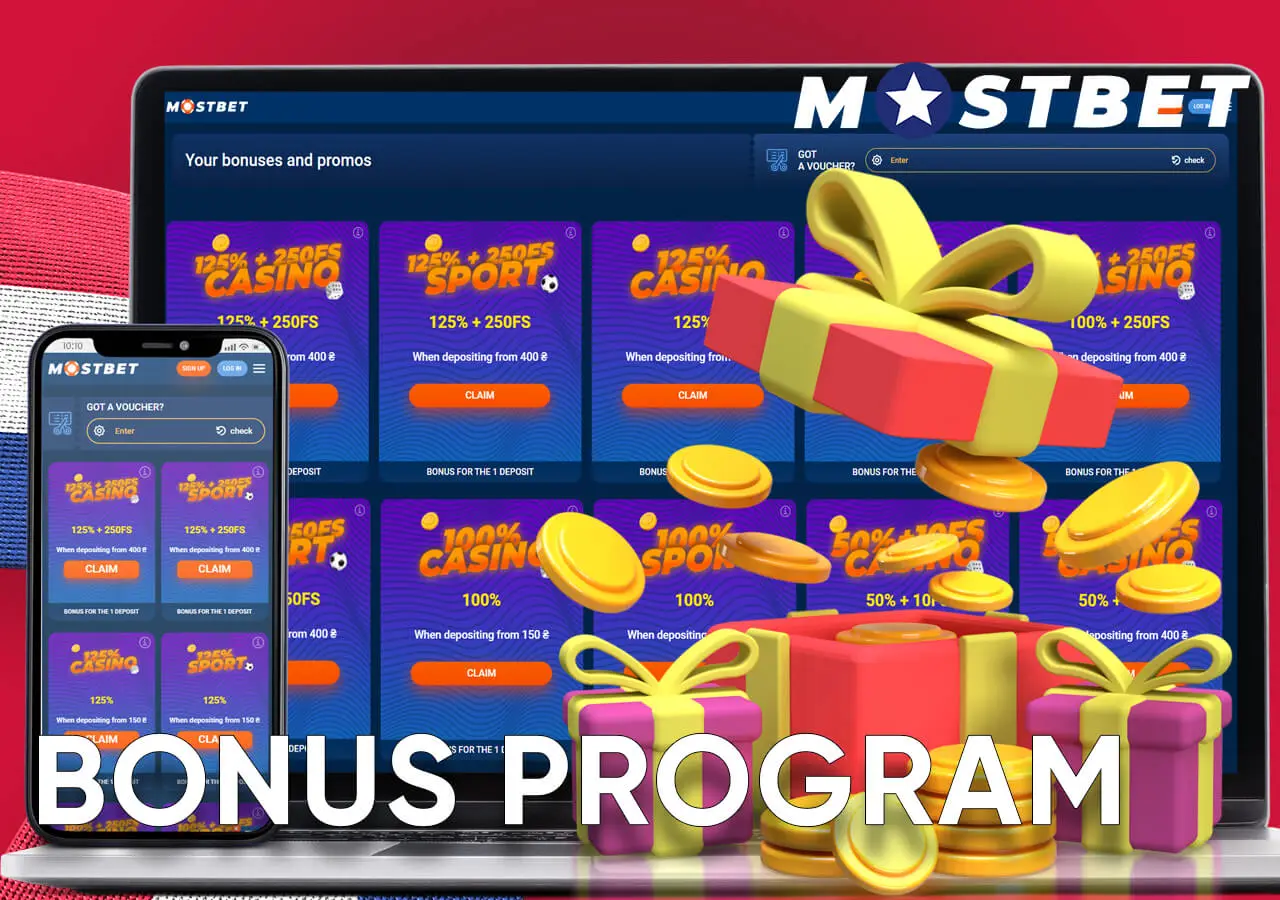 Check out the Mostbet bonus program