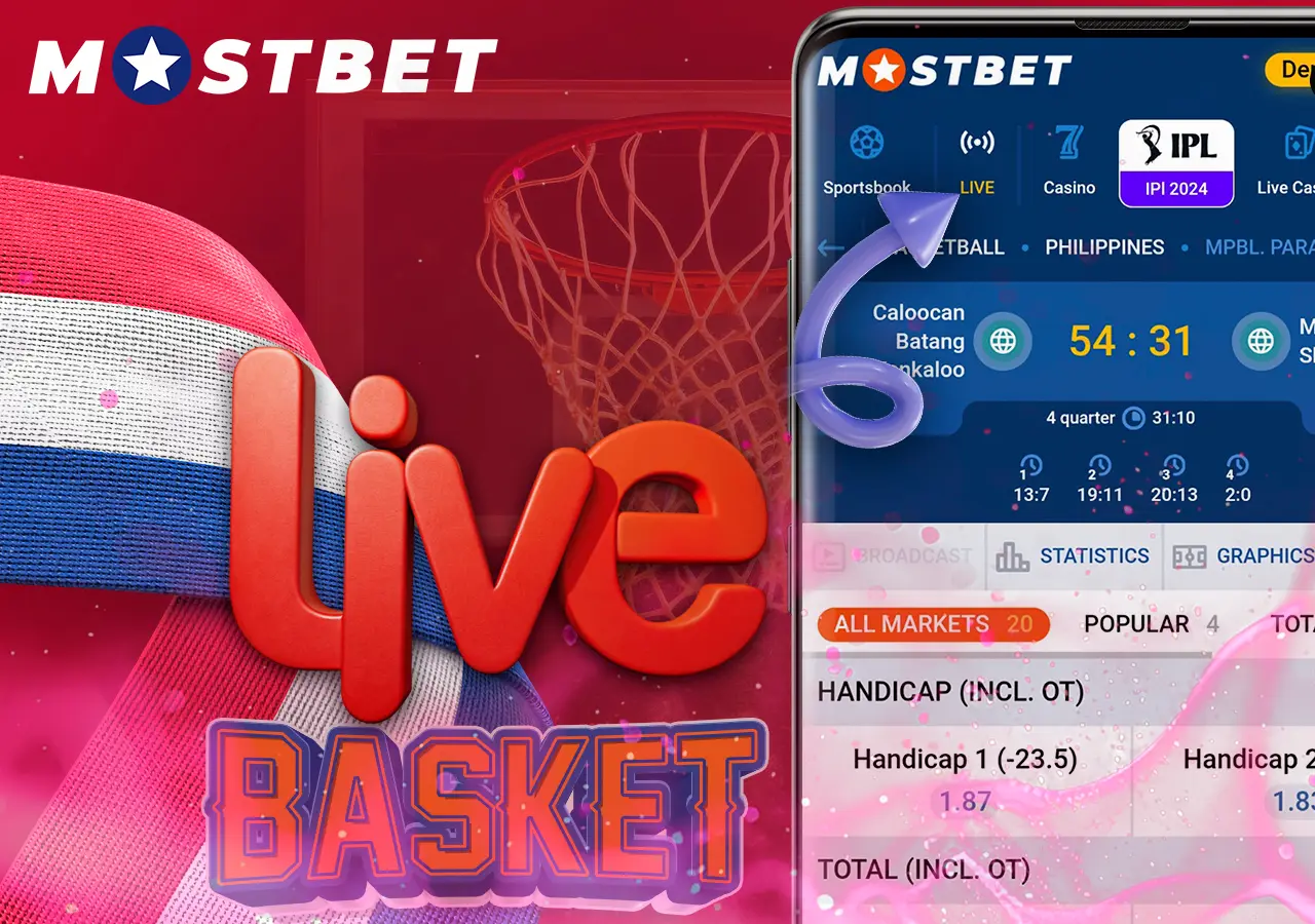 Place live basketball bets at Mostbet Nepal